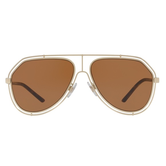 Dolce & Gabbana Gold Brown Aviator Sunglasses D&G - Picture 1 of 3